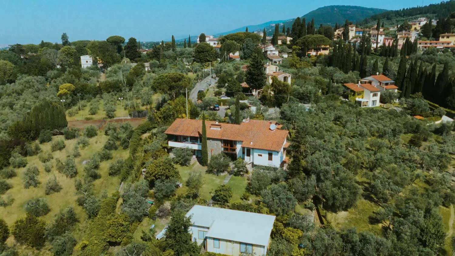 Dimora tra gli uliveti vista dall'alto